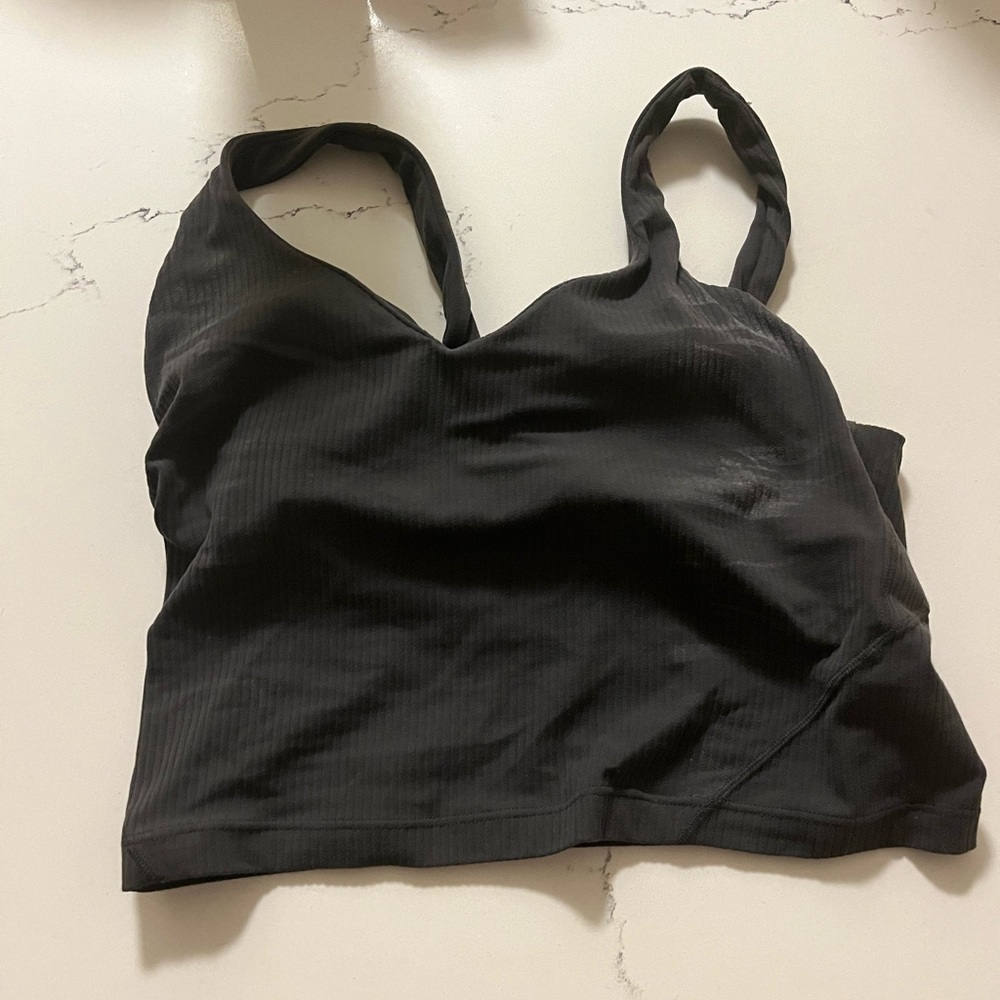 Lululemon gray ribbed align cropped tank top size 4